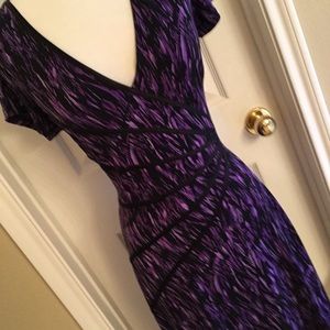 purple and Black Trim Dress